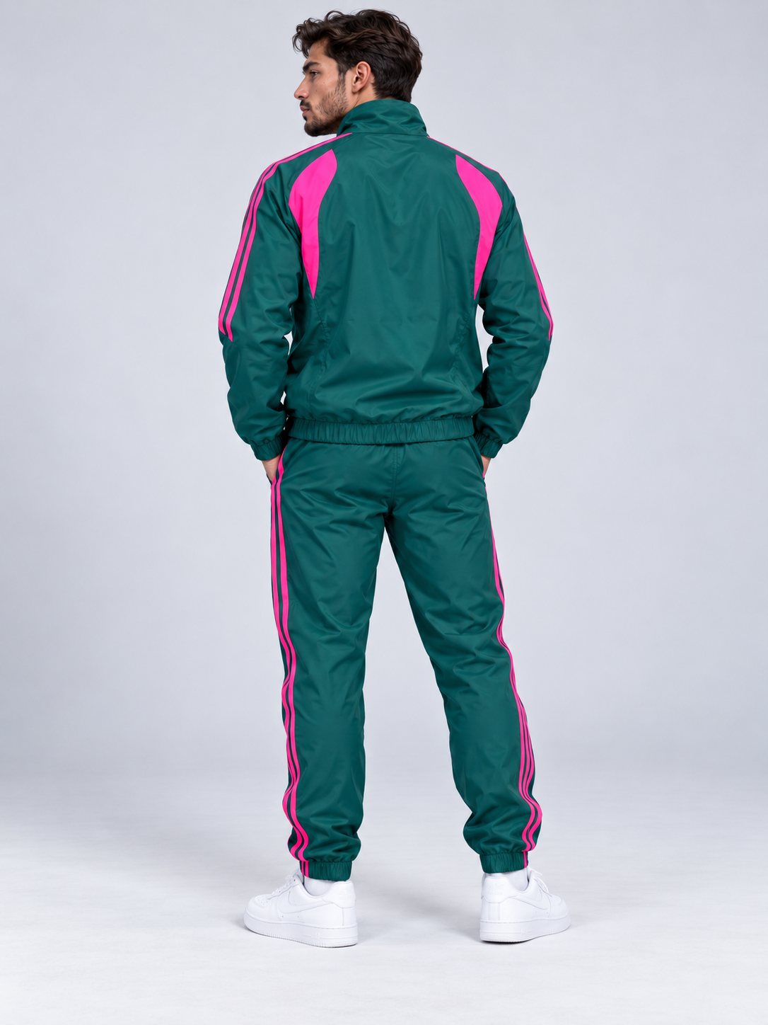 Chándal Adidas — verde y rosa