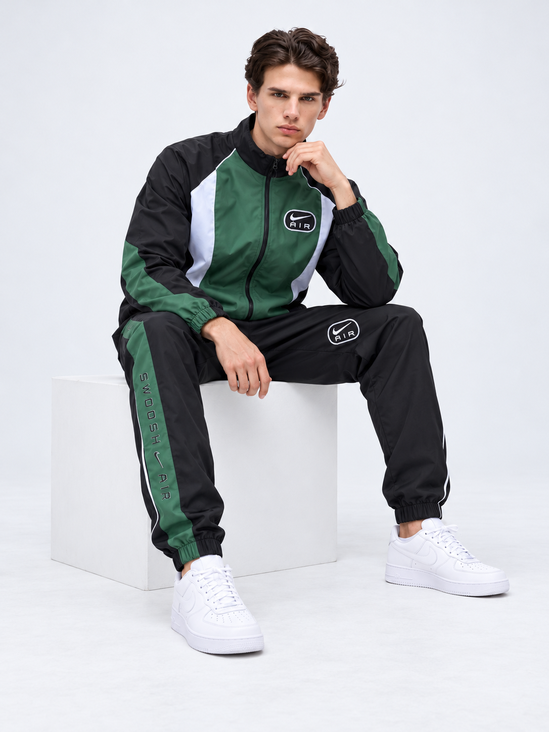 Chándal Nike — verde, negro y blanco