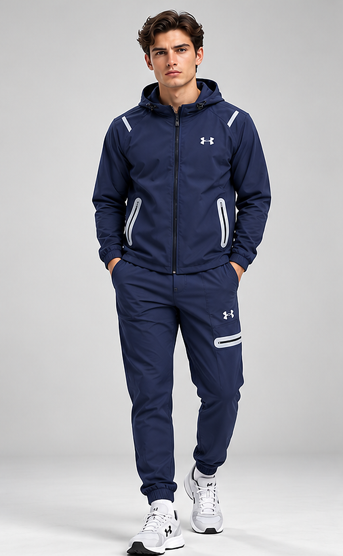 Chándal Under Armour — azul marino y blanco