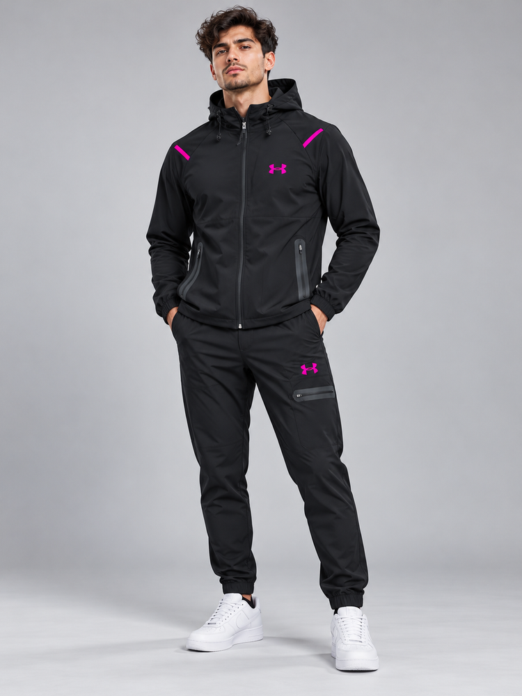 Chándal Under Armour — negro y fucsia