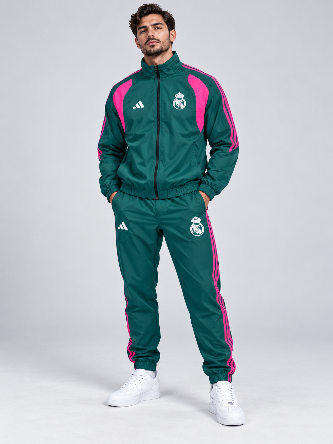 Chándal Adidas — verde y rosa