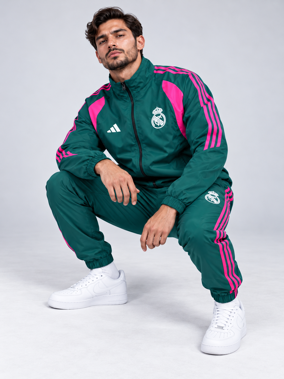 Chándal Adidas — verde y rosa